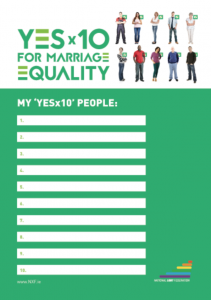 My YES x 10 List for Marriage Equality